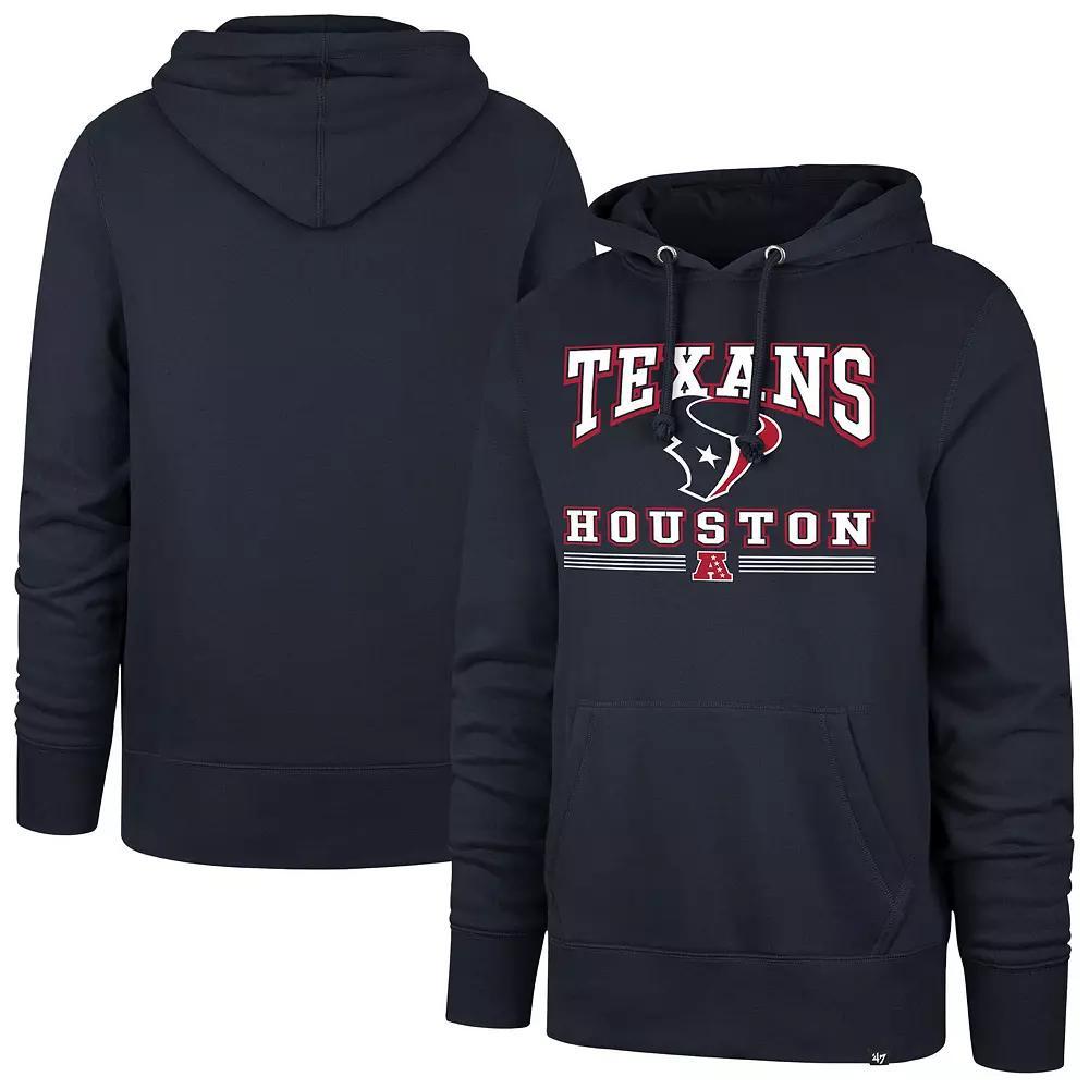 Men's '47 Navy Houston Texans Packed House Headline Pullover Hoodie, Size: Large, Blue Product Image