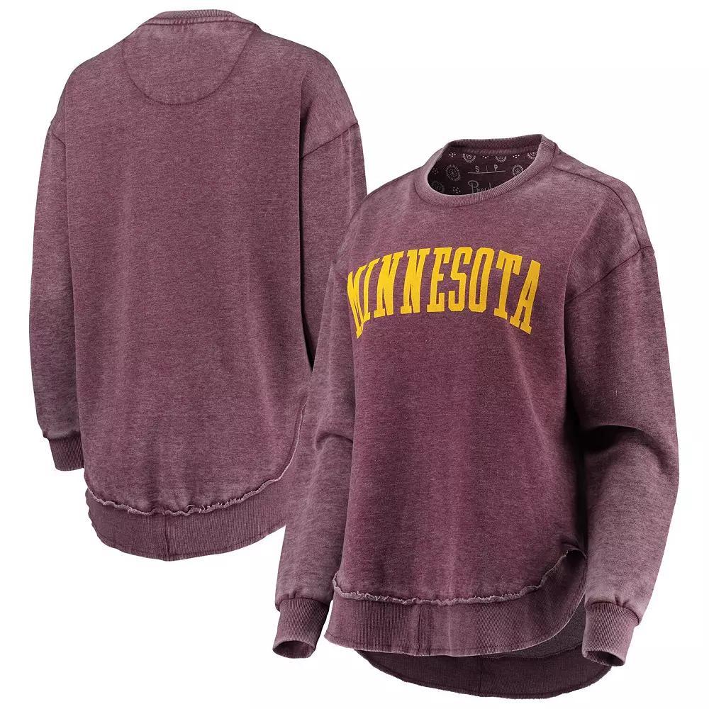 Women's Pressbox Maroon Minnesota Golden Gophers Vintage Wash Pullover Sweatshirt, Size: Small, Red Product Image