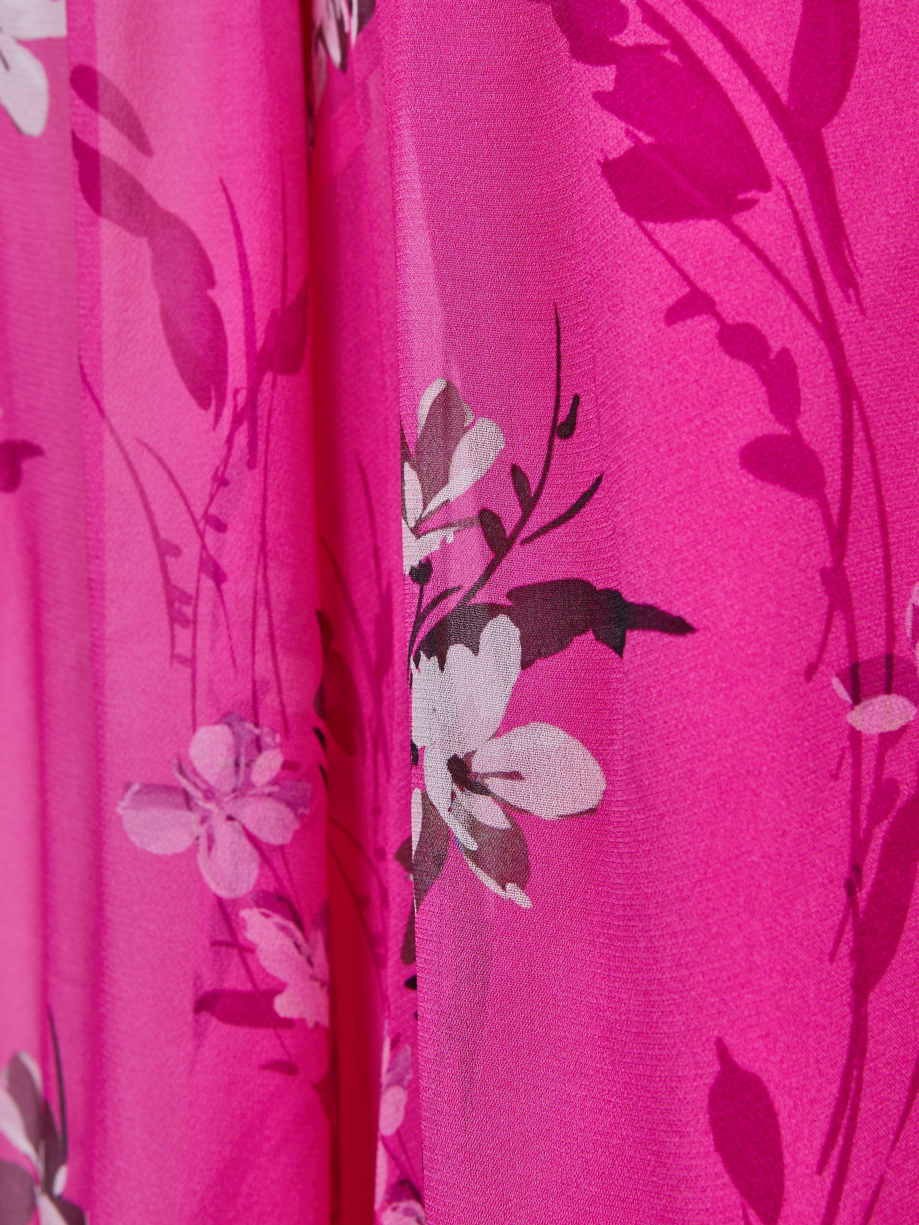 Florere Sheer Floral Top in Bright Pink Product Image