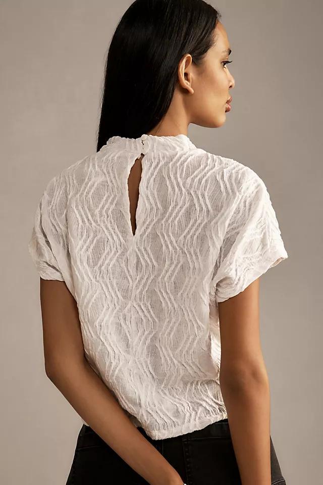By Anthropologie Textured Funnel-Neck Top Product Image