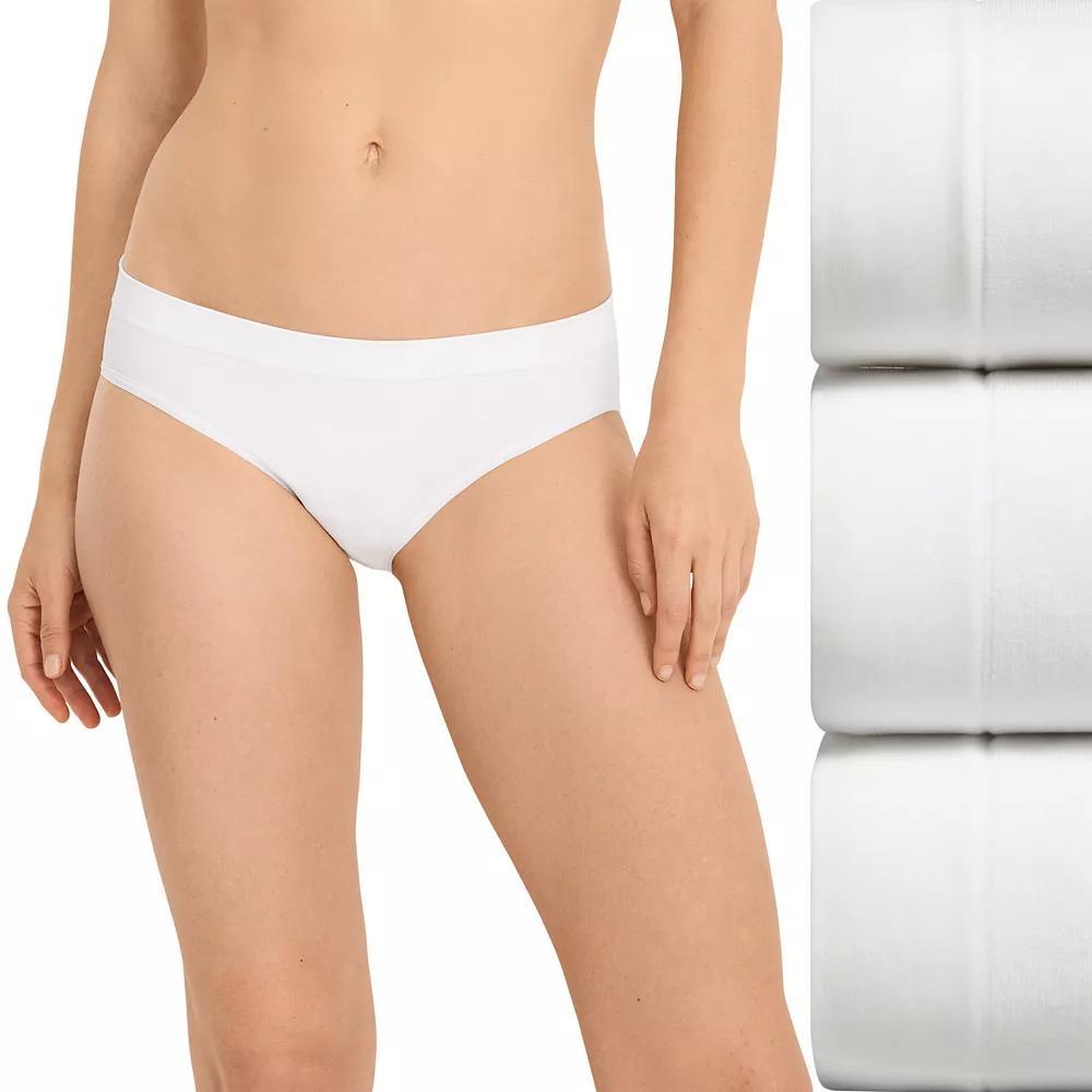 Women's Jockey® Seamfree® 3-pk. Bikini Panty Set 4390, Size: XXL, All White Product Image