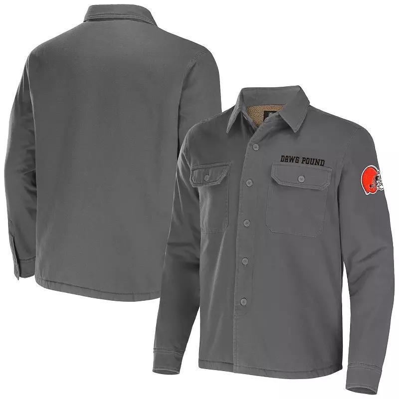 Men's NFL x Darius Rucker Collection by Fanatics Black Baltimore Ravens Canvas Button-Up Shirt Jacket, Size: XL Product Image