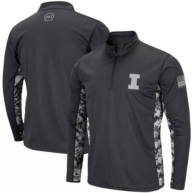Men's Colosseum Charcoal Colorado State Rams OHT Military Appreciation Digital Camo Lightweight Quarter-Zip Pullover, Size: Small Product Image