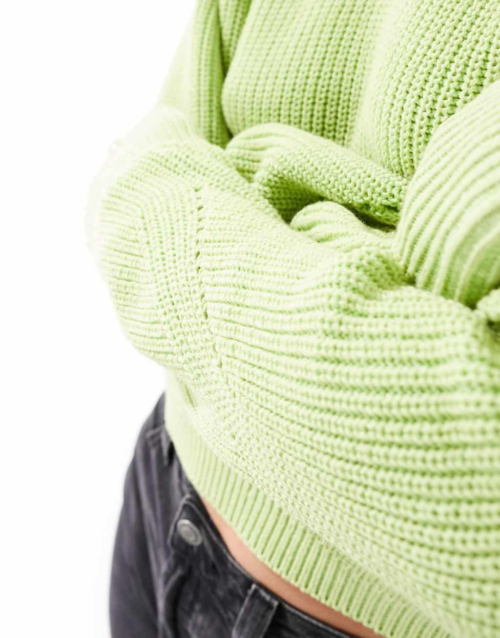 ASOS DESIGN plated sweater with balloon sleeve Product Image
