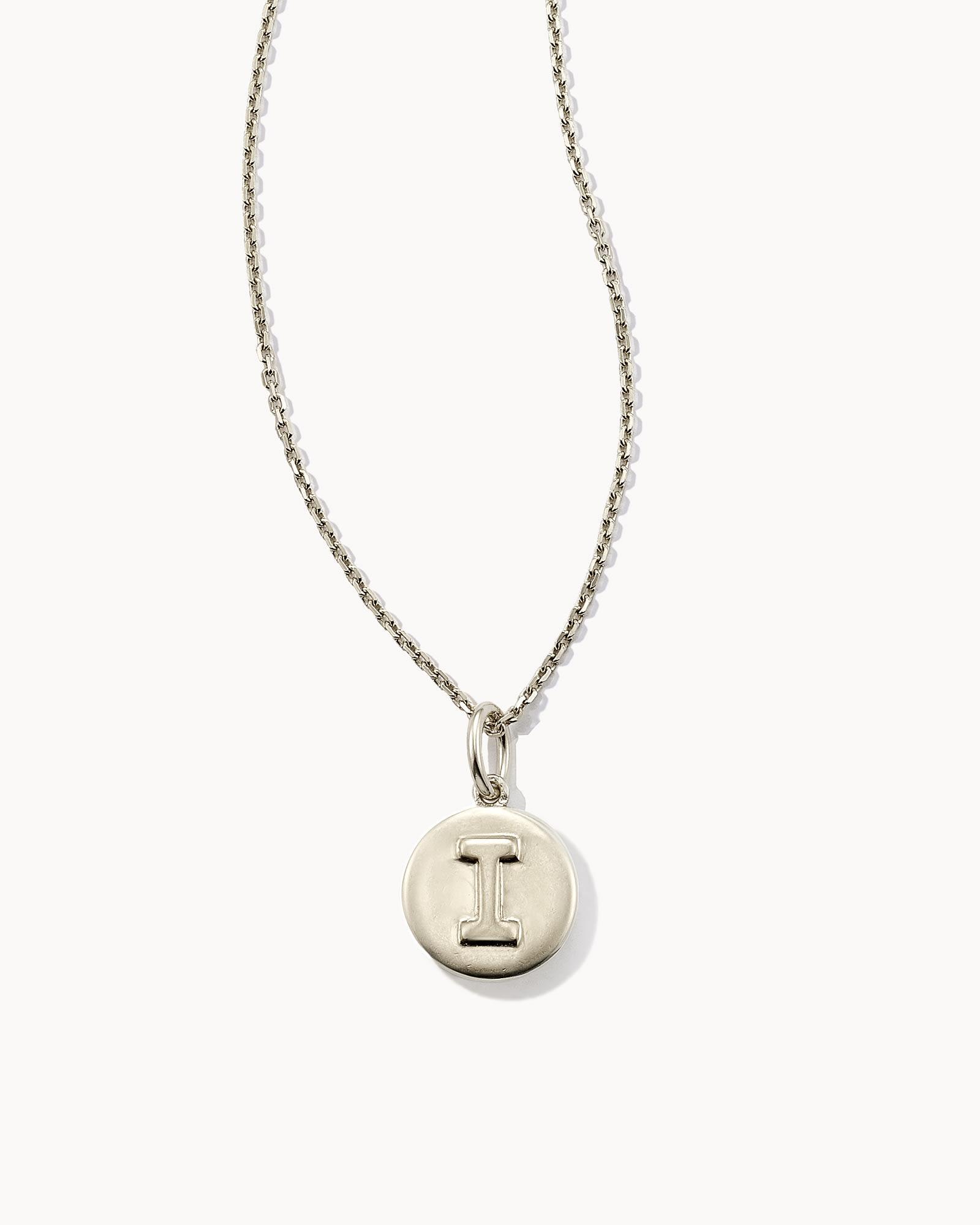 Kendra Scott Letter Q Coin Pendant Necklace in Oxidized Sterling Silver | Metal Product Image