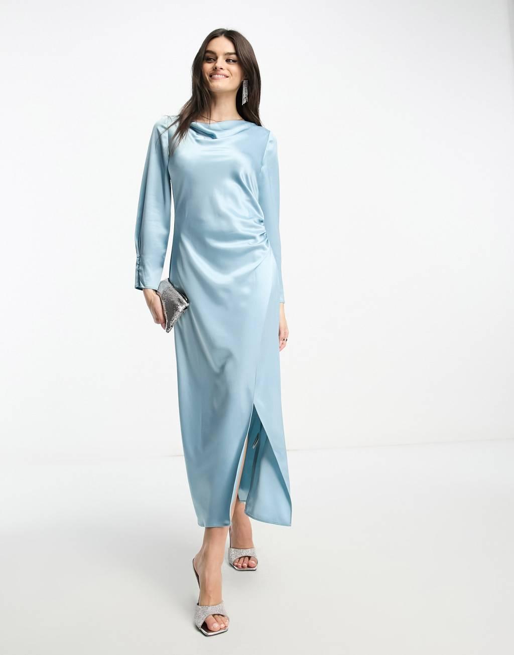 & Other Stories satin drape midaxi dress Product Image