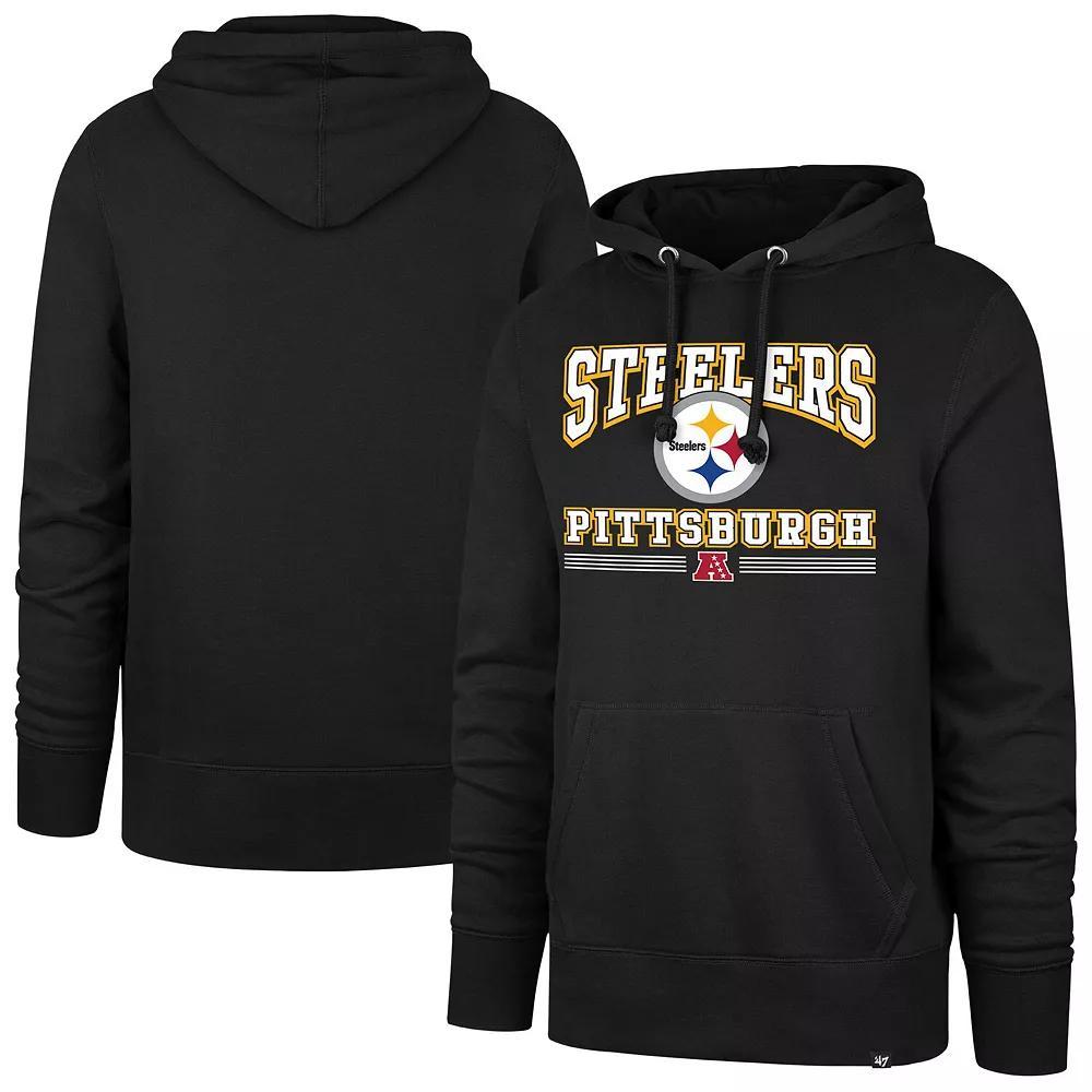 Men's '47 Black Pittsburgh Steelers Packed House Headline Pullover Hoodie, Size: 2XL Product Image