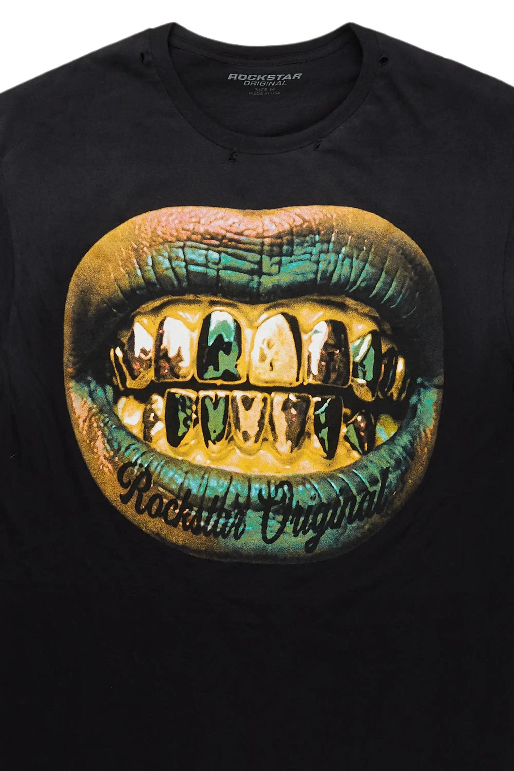 Gonen Black Oversized Graphic T-Shirt Male Product Image