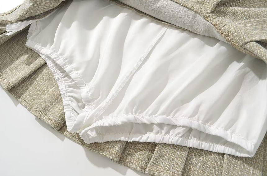 Low Waist Plain Mini Pleated Skirt Product Image