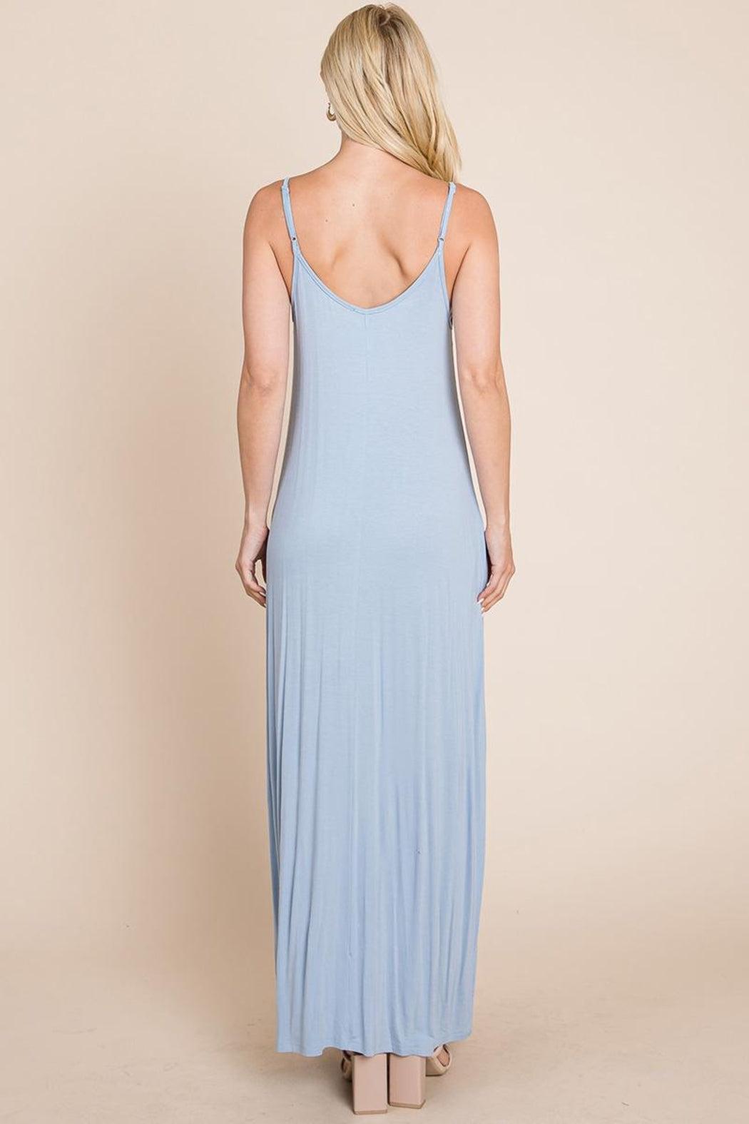 Light Cami Strap Pocketed Jersey Maxi Dress Product Image