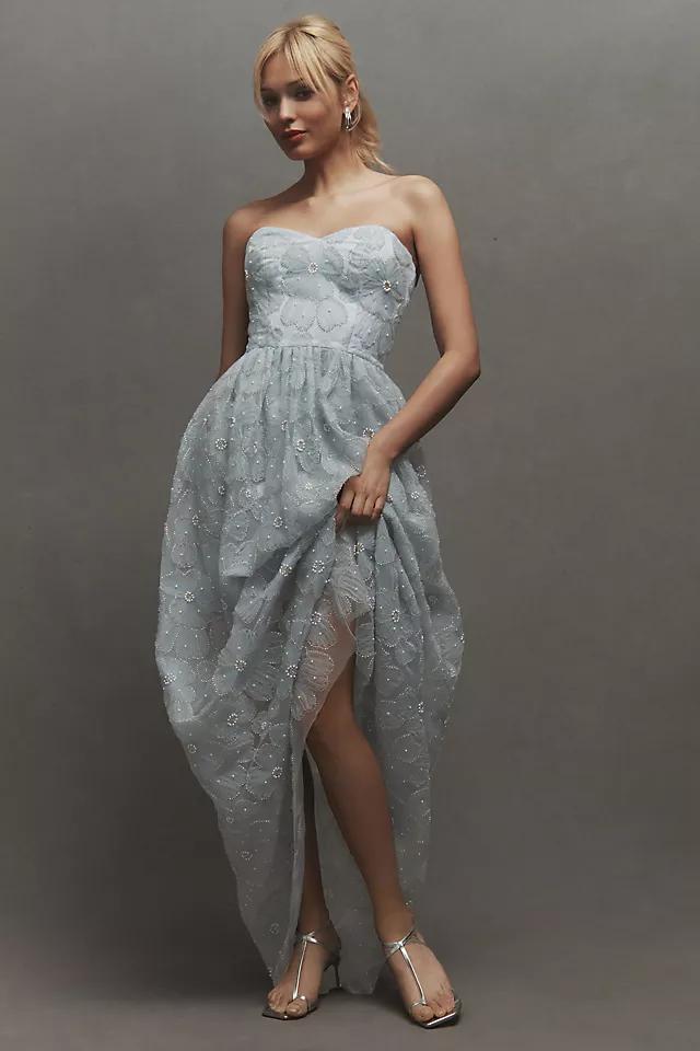 Dress The Population Audrina Strapless Bustier Floral Maxi Dress Product Image