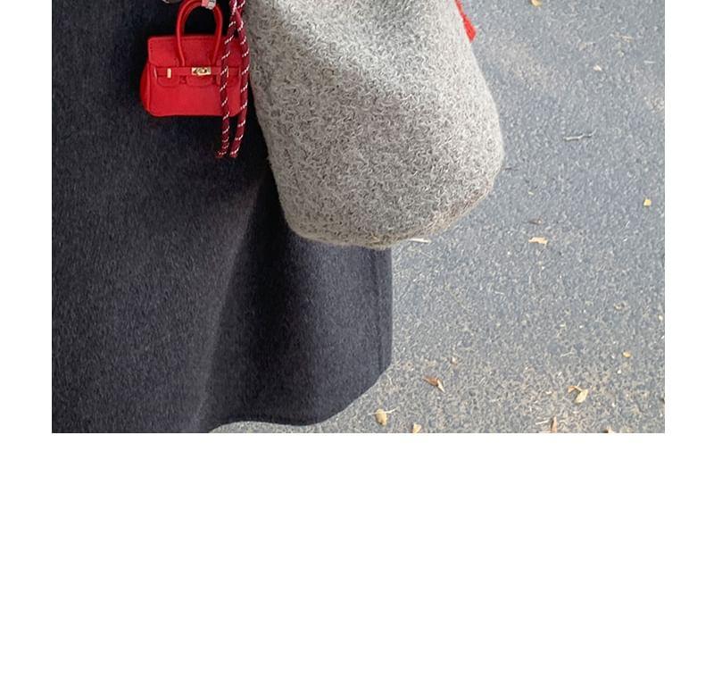 Lettering Applique Knit Bucket Bag Product Image