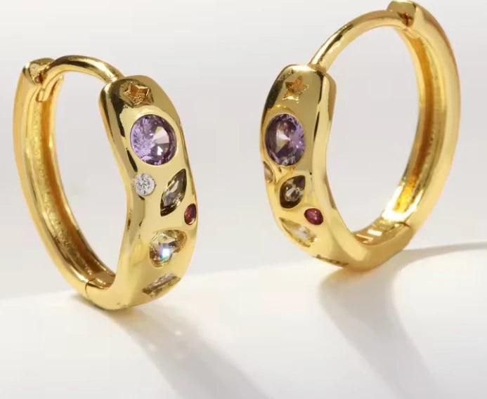 Galaxy Huggie Earrings Product Image