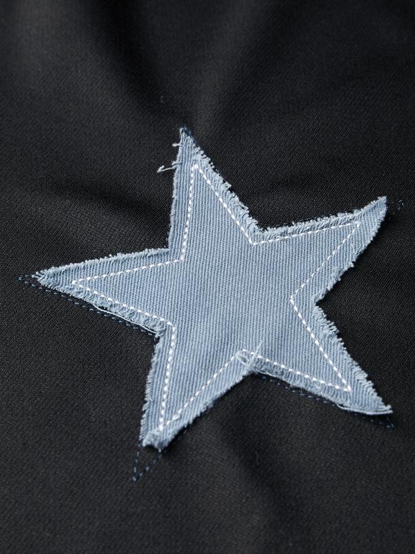 Men's Star Patch Zip Up Hoodie Product Image
