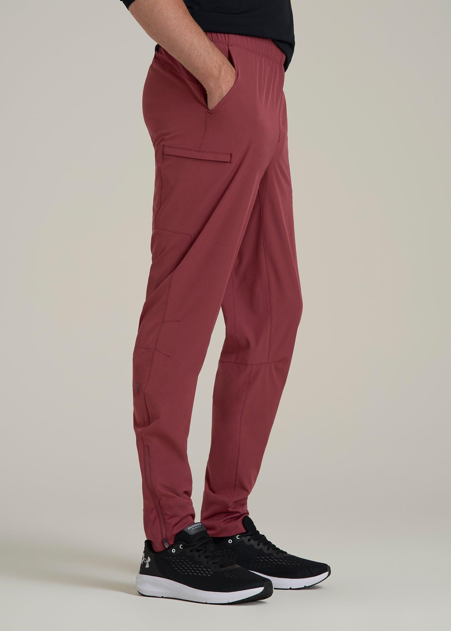 Featherweight Perforated Training Joggers for Tall Men in Oxblood Red Male Product Image