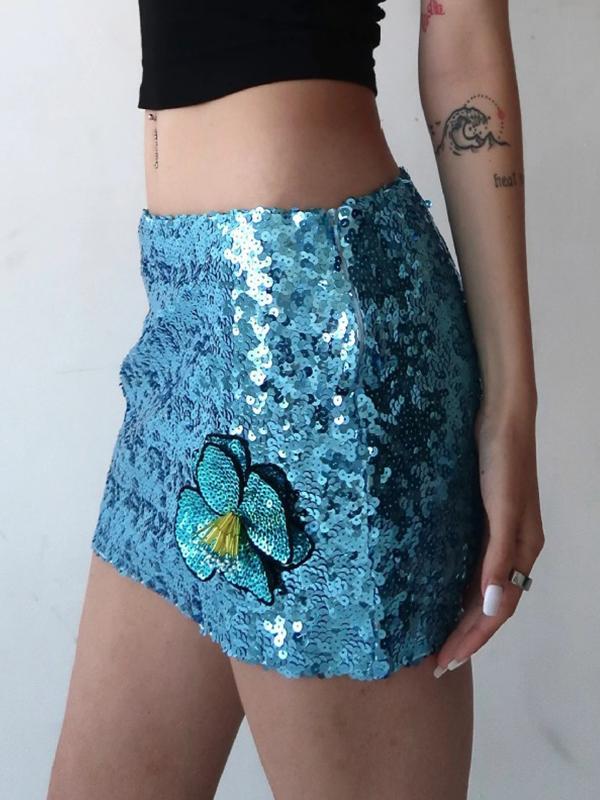 Sequin Bow Mini Skirt Product Image
