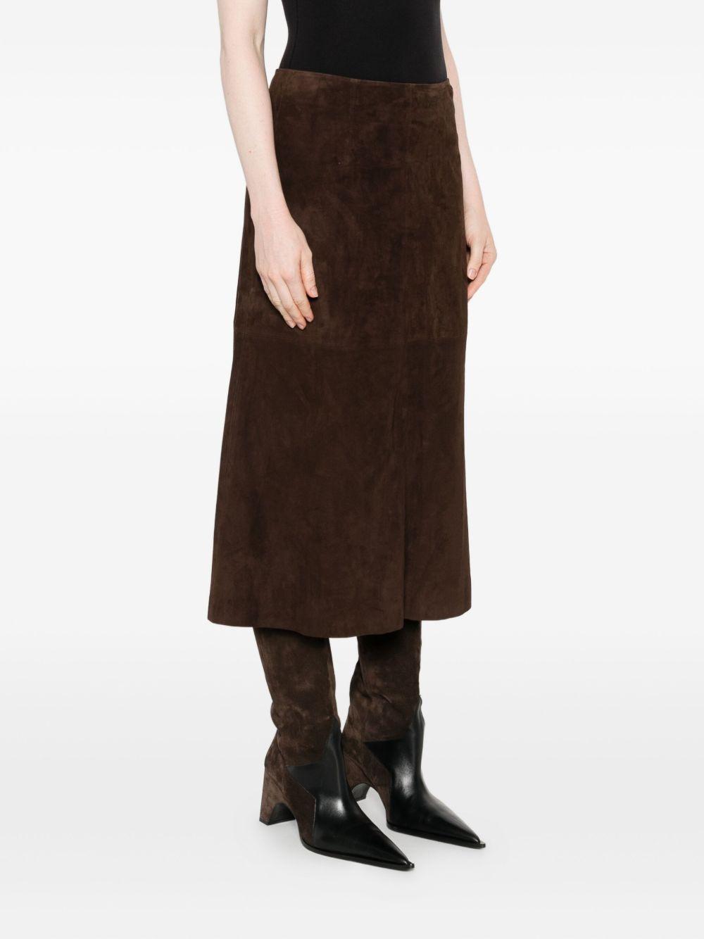 suede A-line midi skirt Product Image