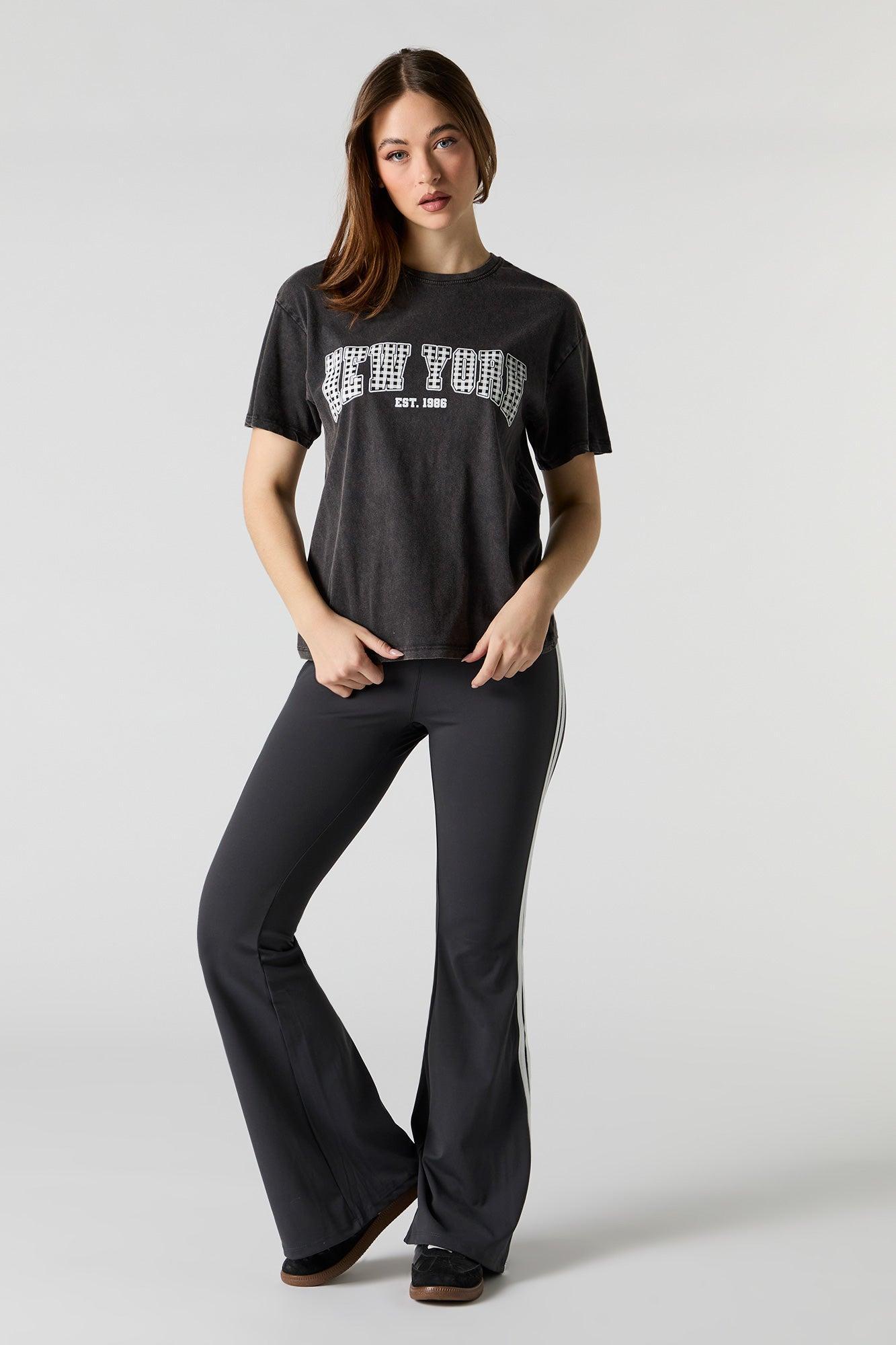 Washed New York Graphic Boyfriend T-Shirt Female Product Image