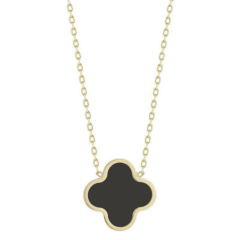 LUMINOR GOLD 14k Gold Clover Pendant Necklace, Women's, Size: 18", M Of White Product Image