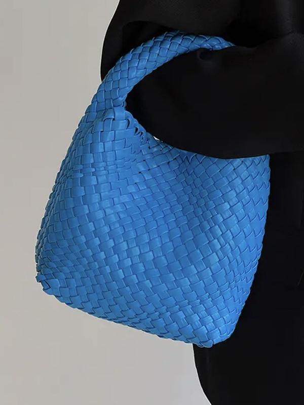 Solid Color Woven Bags Handbags Product Image