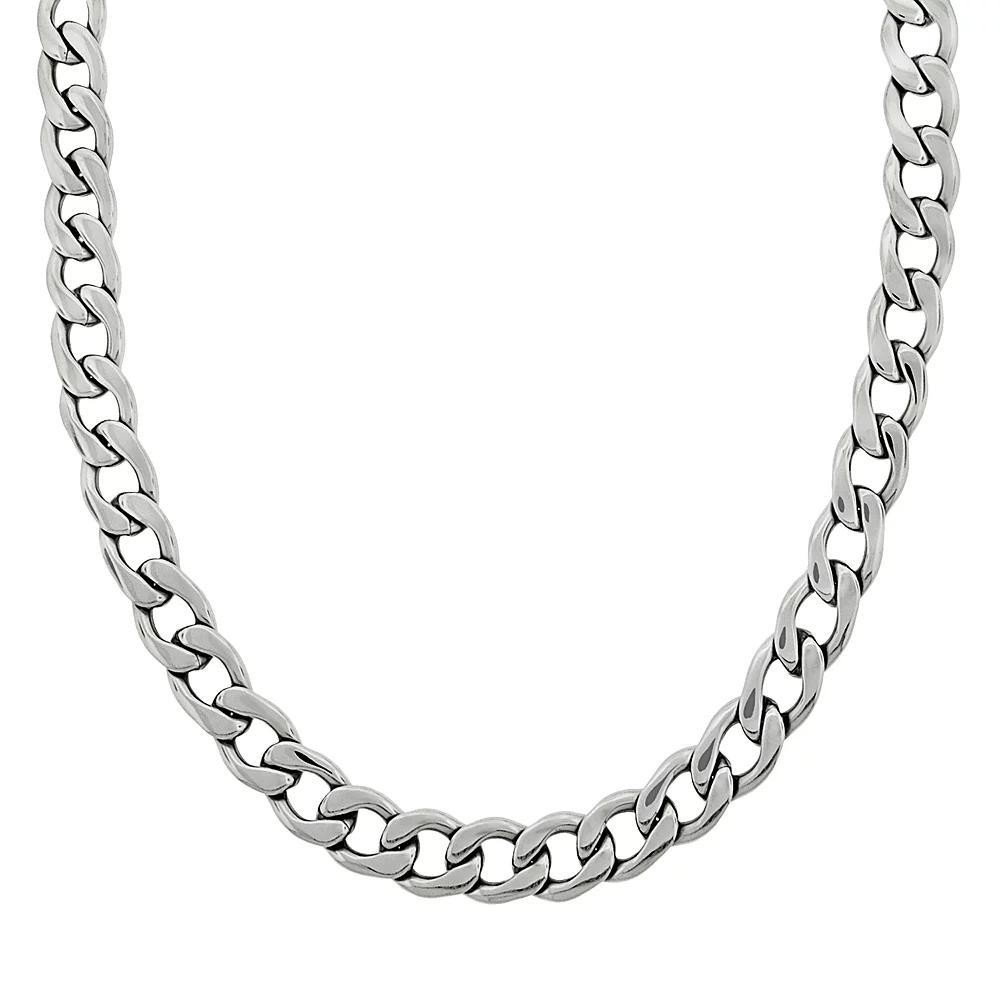LYNX Stainless Steel Curb Chain Necklace - 22-in. - Men, Men's, Size: 22", Silver Product Image