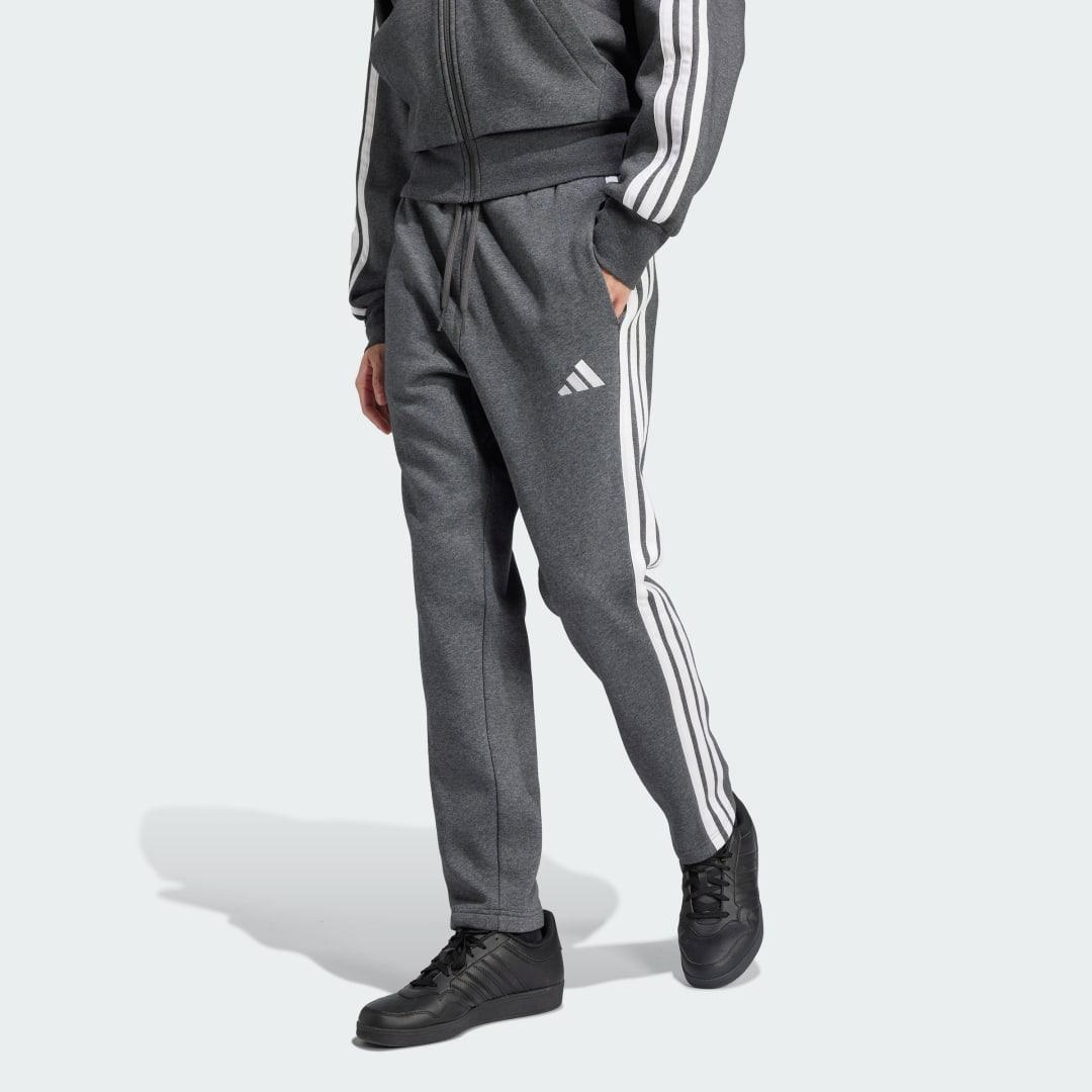 adidas Essentials 3-Stripes Open Hem Fleece Pants Medium Grey Heather XL Mens Product Image