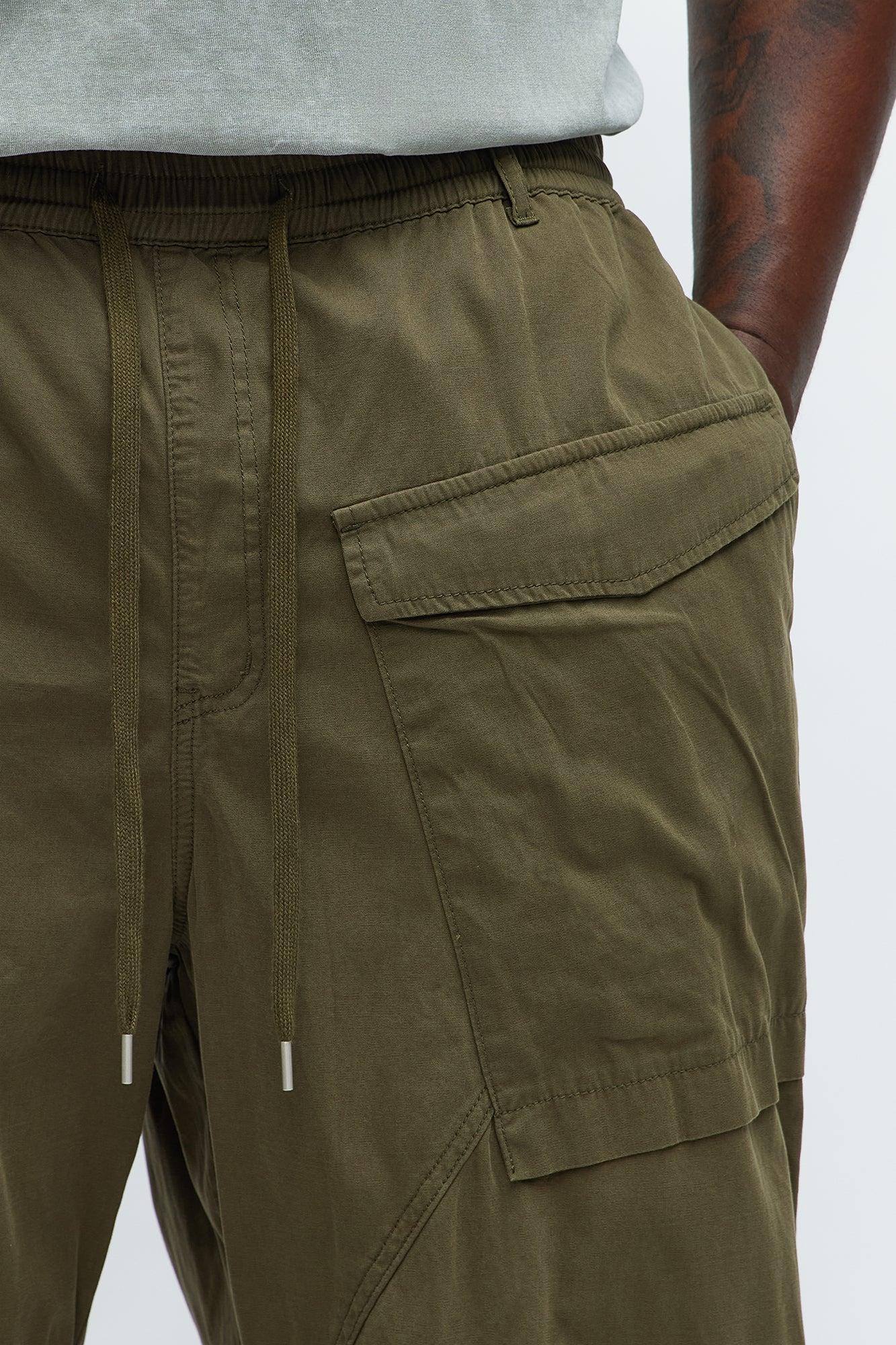 Baggy Lester Cargo Pants - Olive Product Image