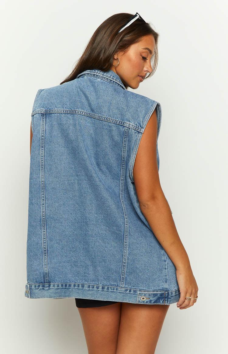 Orla Mid Wash Denim Vest Product Image