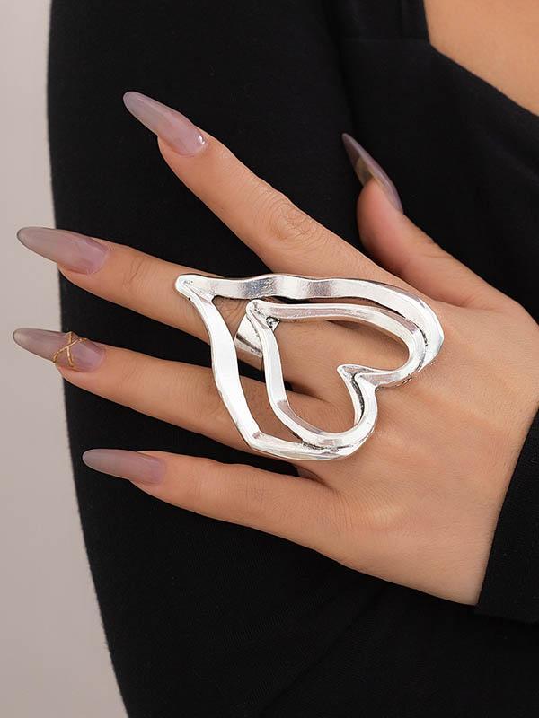 Heart Shape Solid Color Rings Accessories Product Image