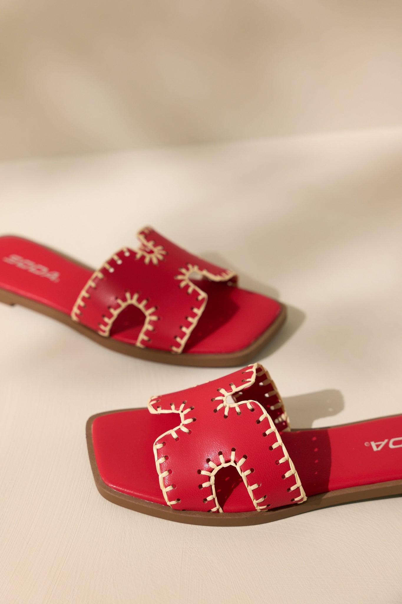 Surfside Strolls Red Sandals Product Image
