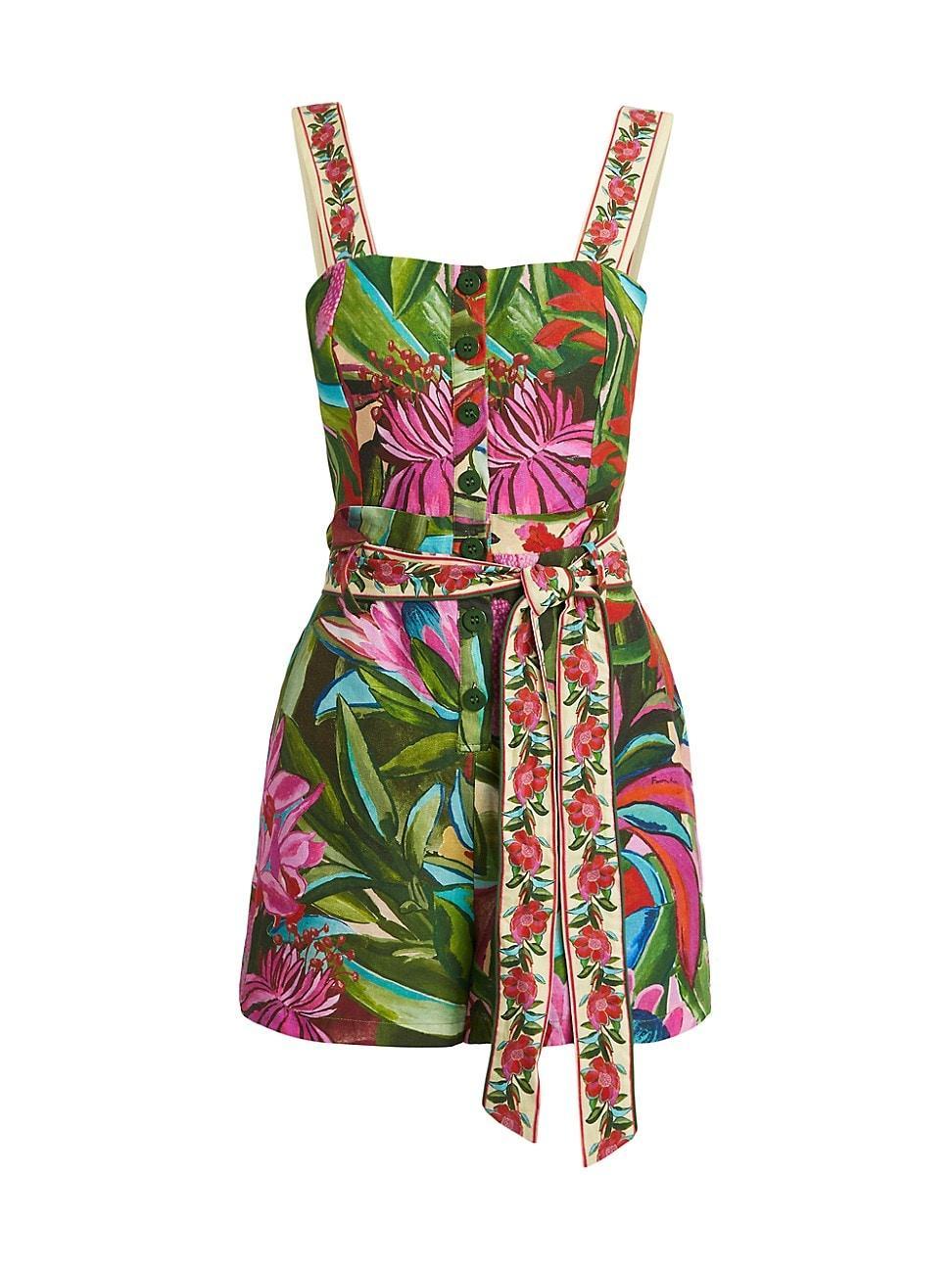 Womens Jardin De Reve Floral Tie-Waist Romper Product Image