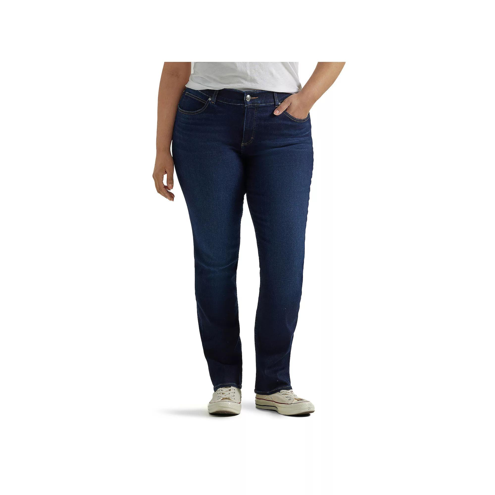 Plus Size Lee® Flex Motion Straight-Leg Jeans, Women's, Size: 22 - Regular, Main Thrill Product Image