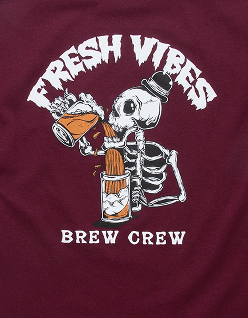 FRESH VIBES Brew Crew Mens Tee - BURGUNDY Product Image