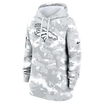 Women's Nike Arctic Camo Jacksonville Jaguars 2024 Salute To Service Club Fleece Oversized Pullover Hoodie, Size: 2XL, Team Product Image
