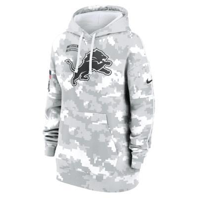 Detroit Lions Salute to Service Primary Edge Club Nike Womens NFL Pullover Hoodie Product Image