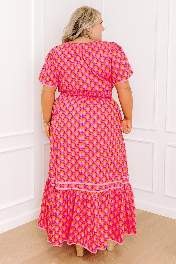 Santorini Bliss Maxi Dress in Pink Curves Product Image
