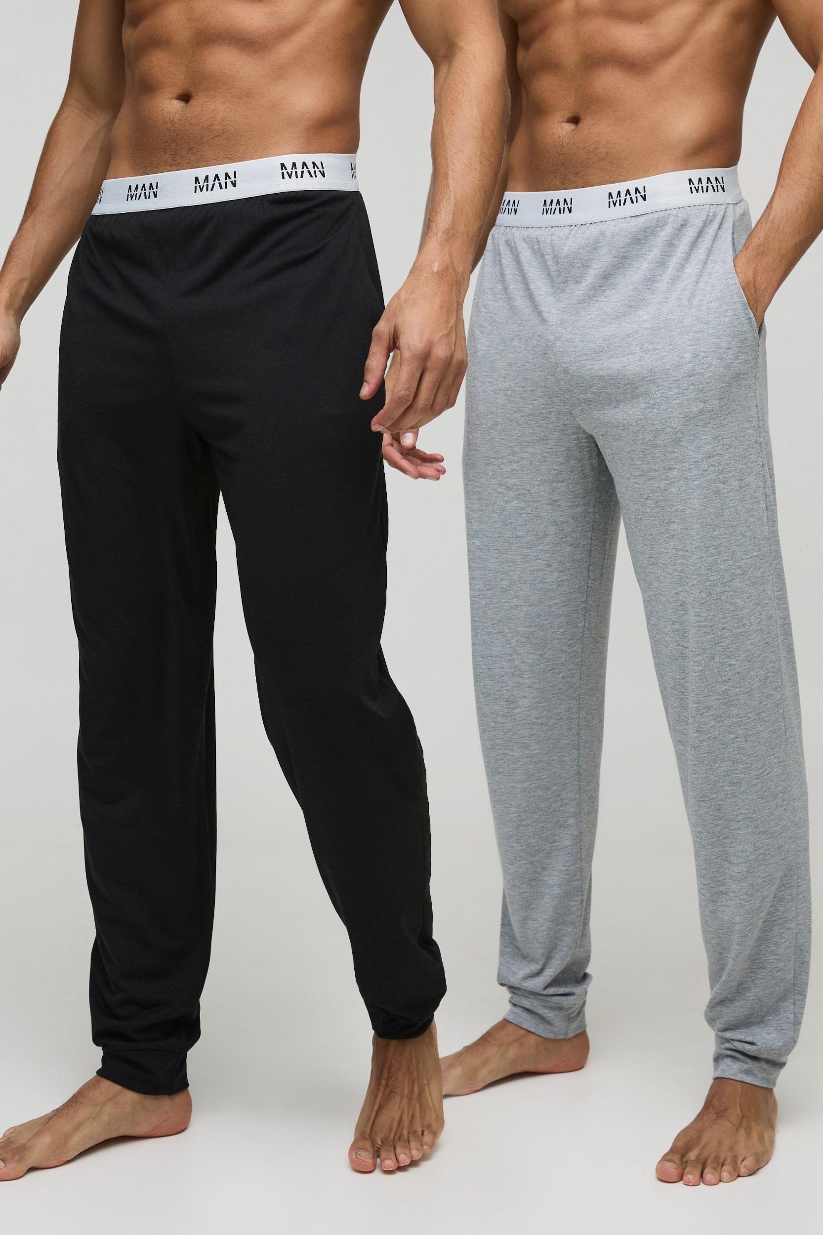 2 Pack Man Lounge Cuffed Sweatpants | boohooMAN USA Product Image