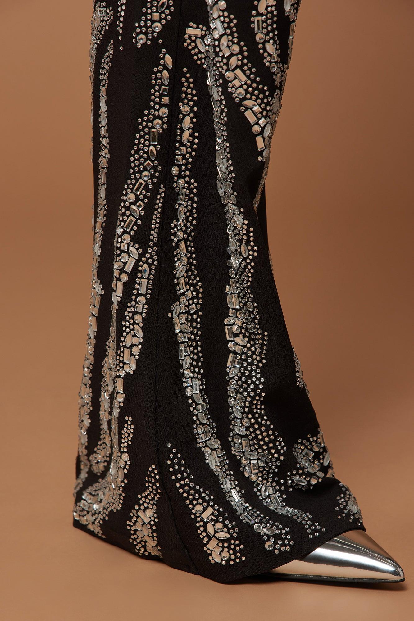 Amira Embellished Pant - Black Product Image