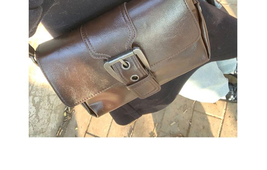 Buckled Faux Leather Shoulder Bag Product Image