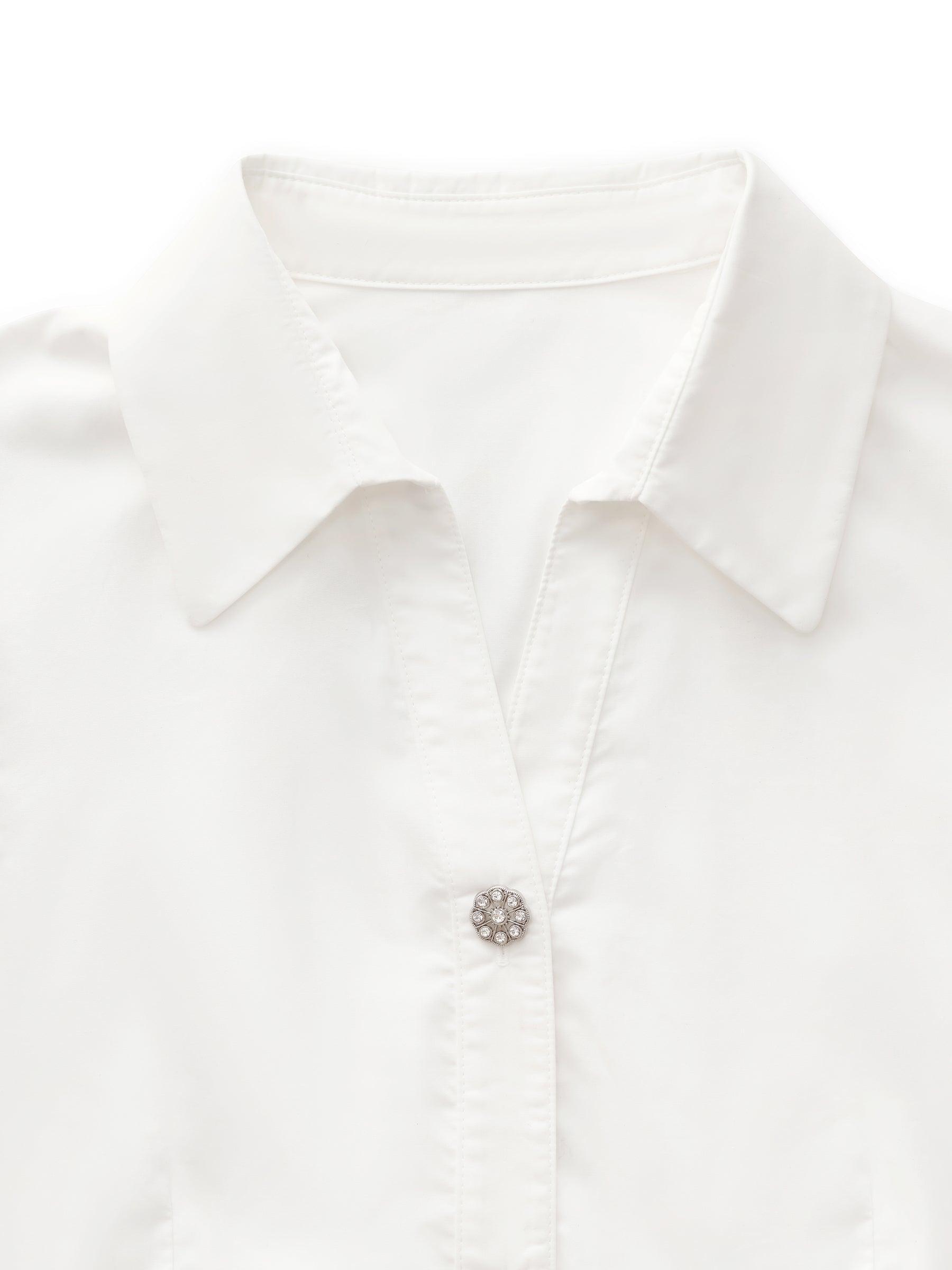 100% Cotton Puff Sleeve Women Shirt Product Image