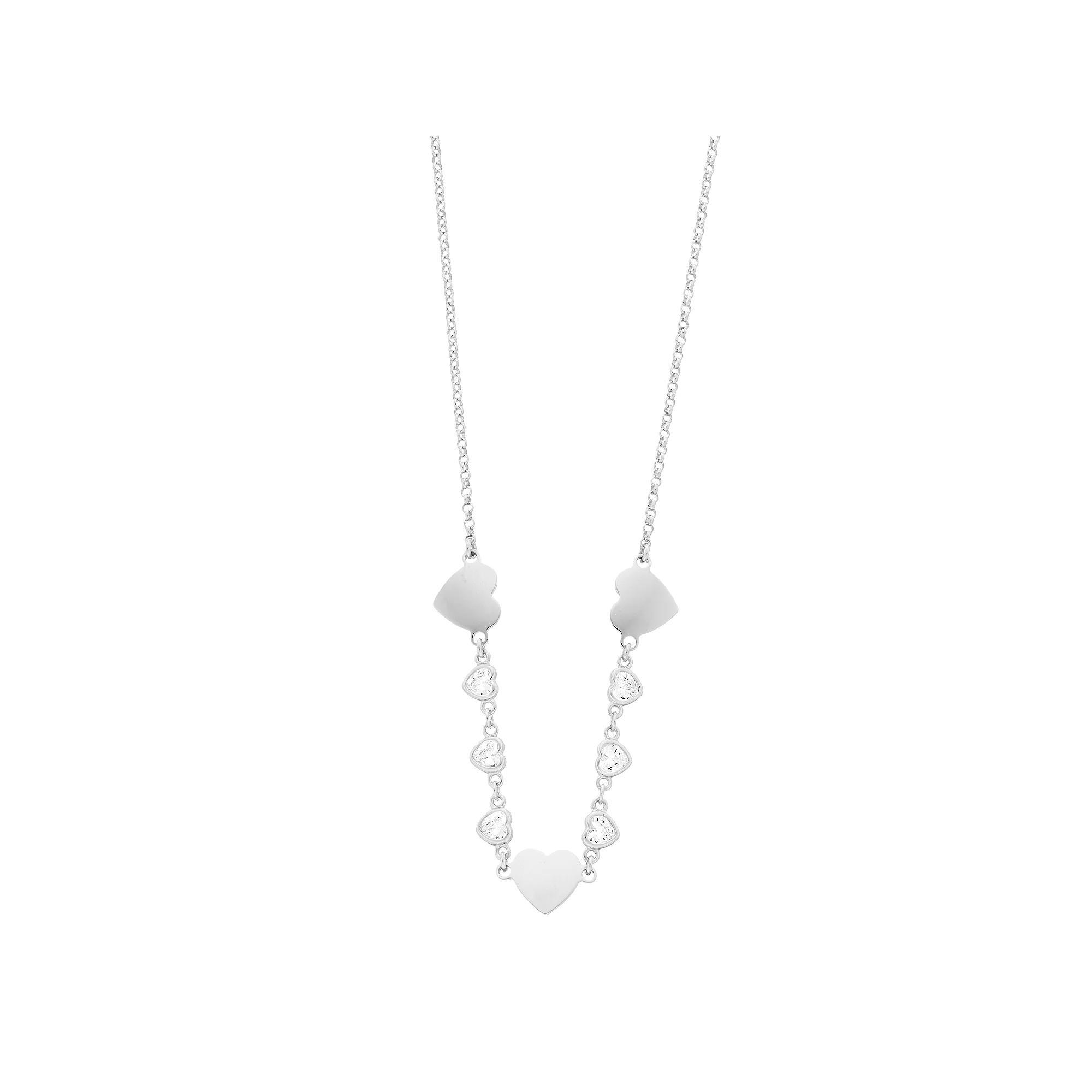 Sterling Silver Heart Necklace, Women's, Size: 16-18" ADJ Product Image