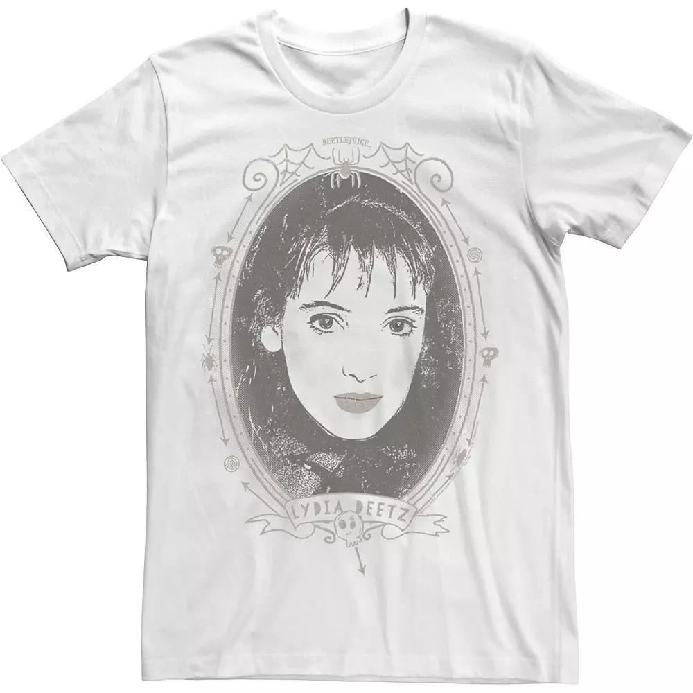 Men's Beetlejuice Lydia Portrait Big Face Tee, Size: Small, White Product Image