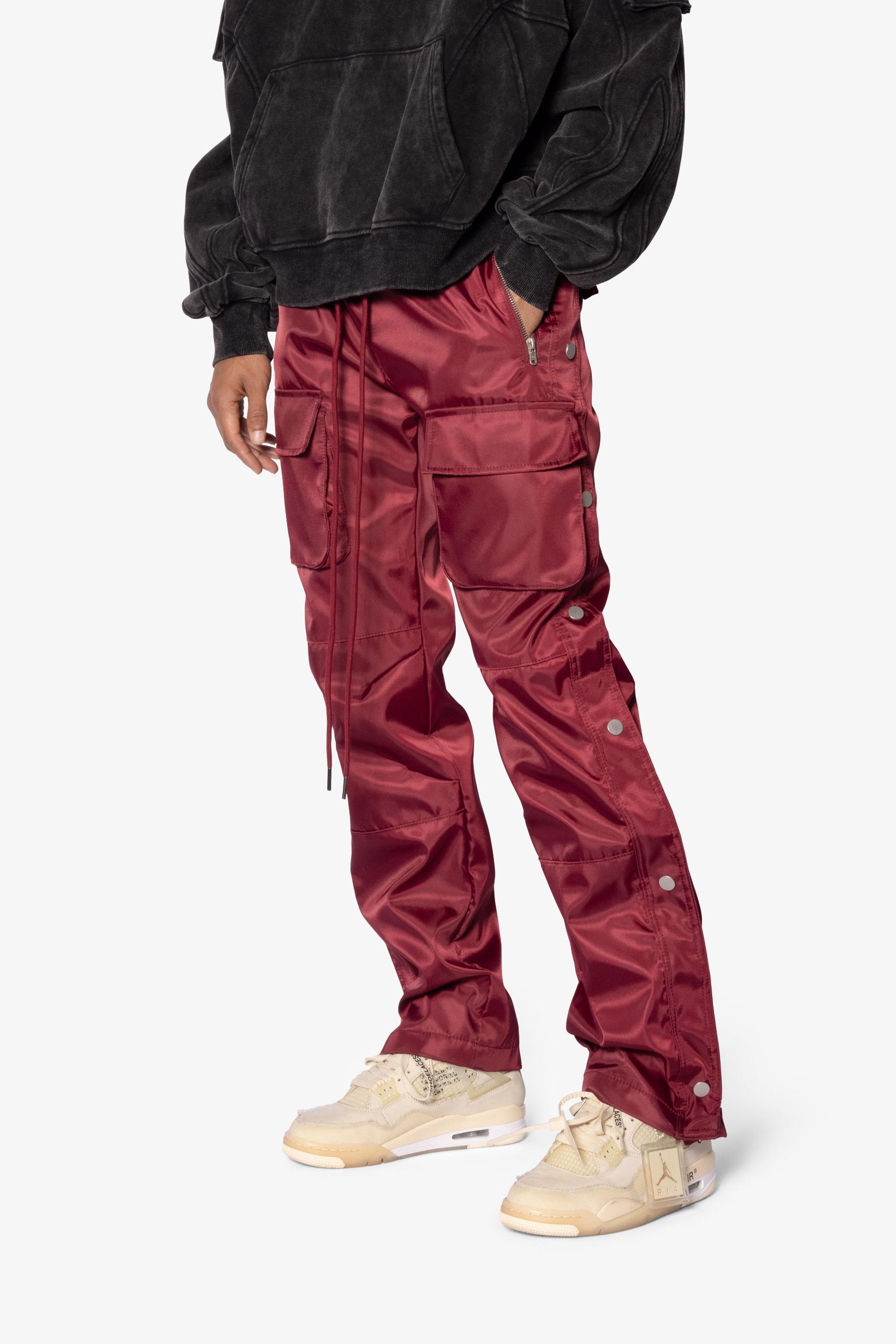 Snap Front Cargo Pants - Red Product Image