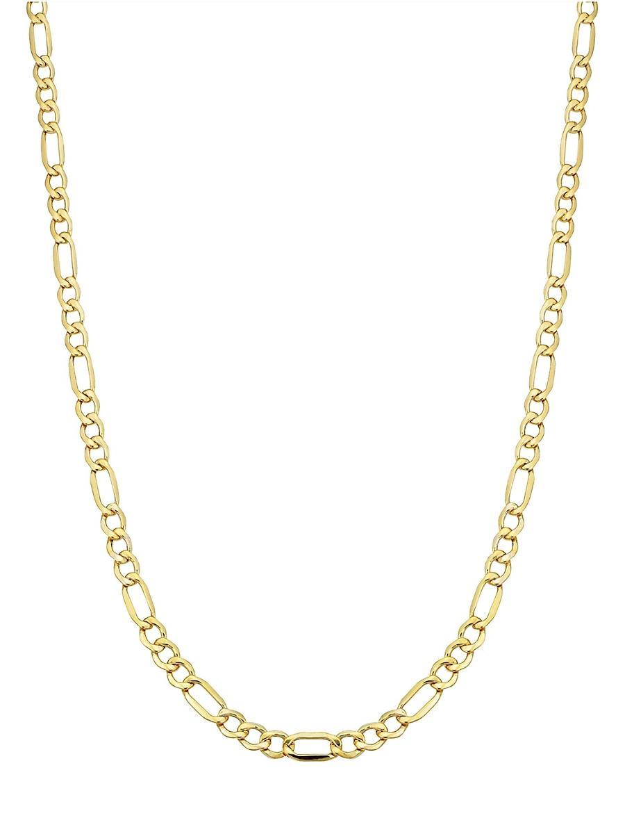Womens 14K Yellow Solid Gold Florentine Figaro Necklace Product Image