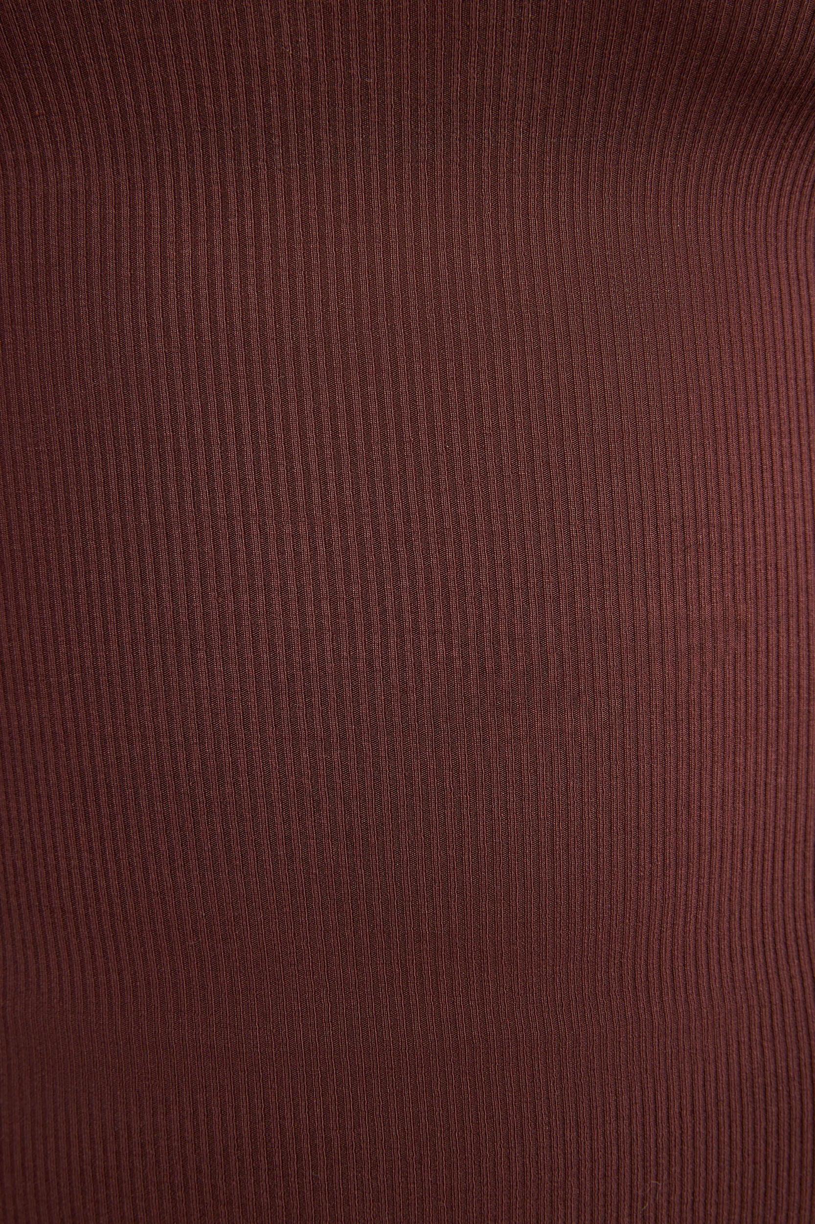 Ribbed Modal Mid Rise Maxi Skirt in Chocolate Product Image