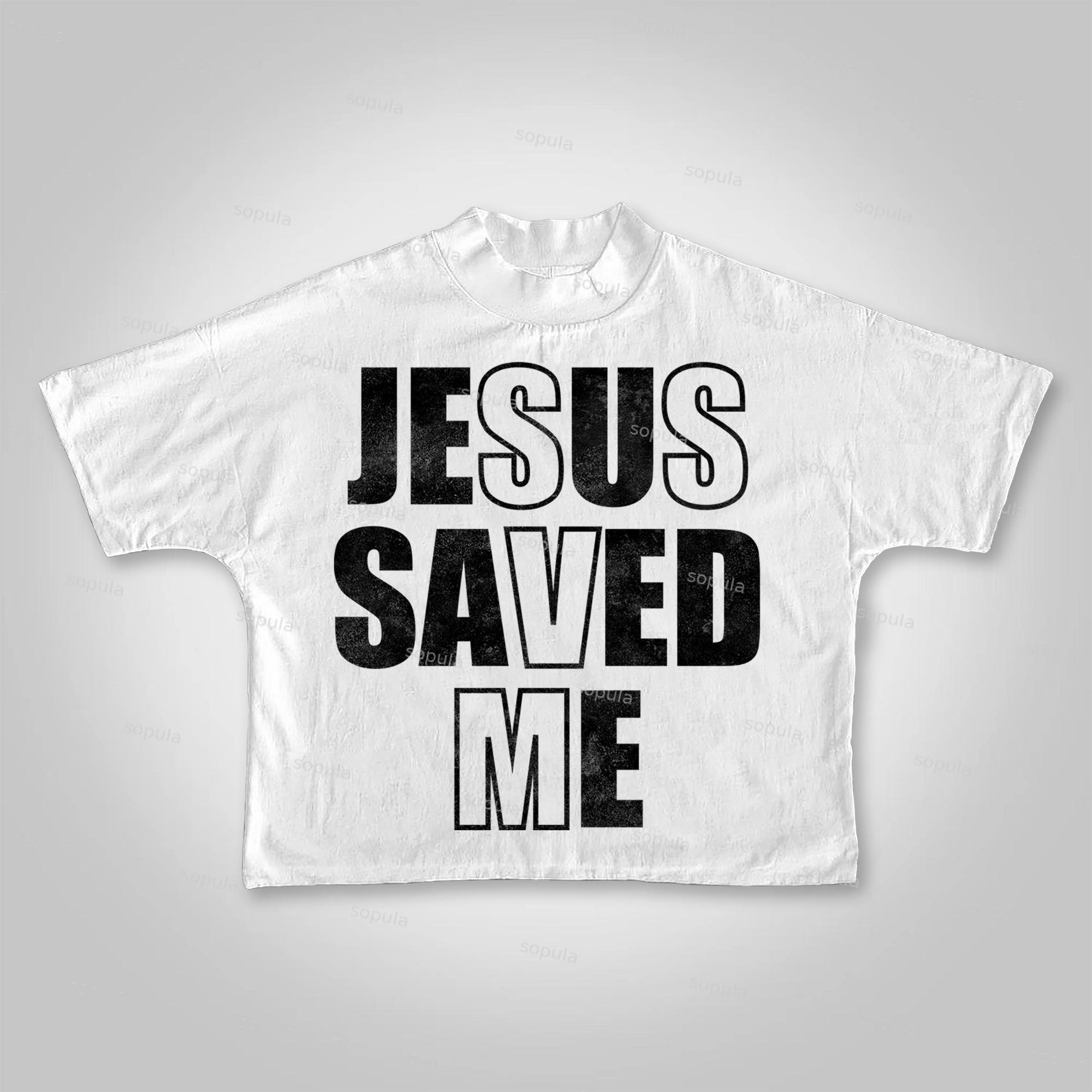 Sopula Jesus Saved Me Graphics Cropped T-Shirts Product Image