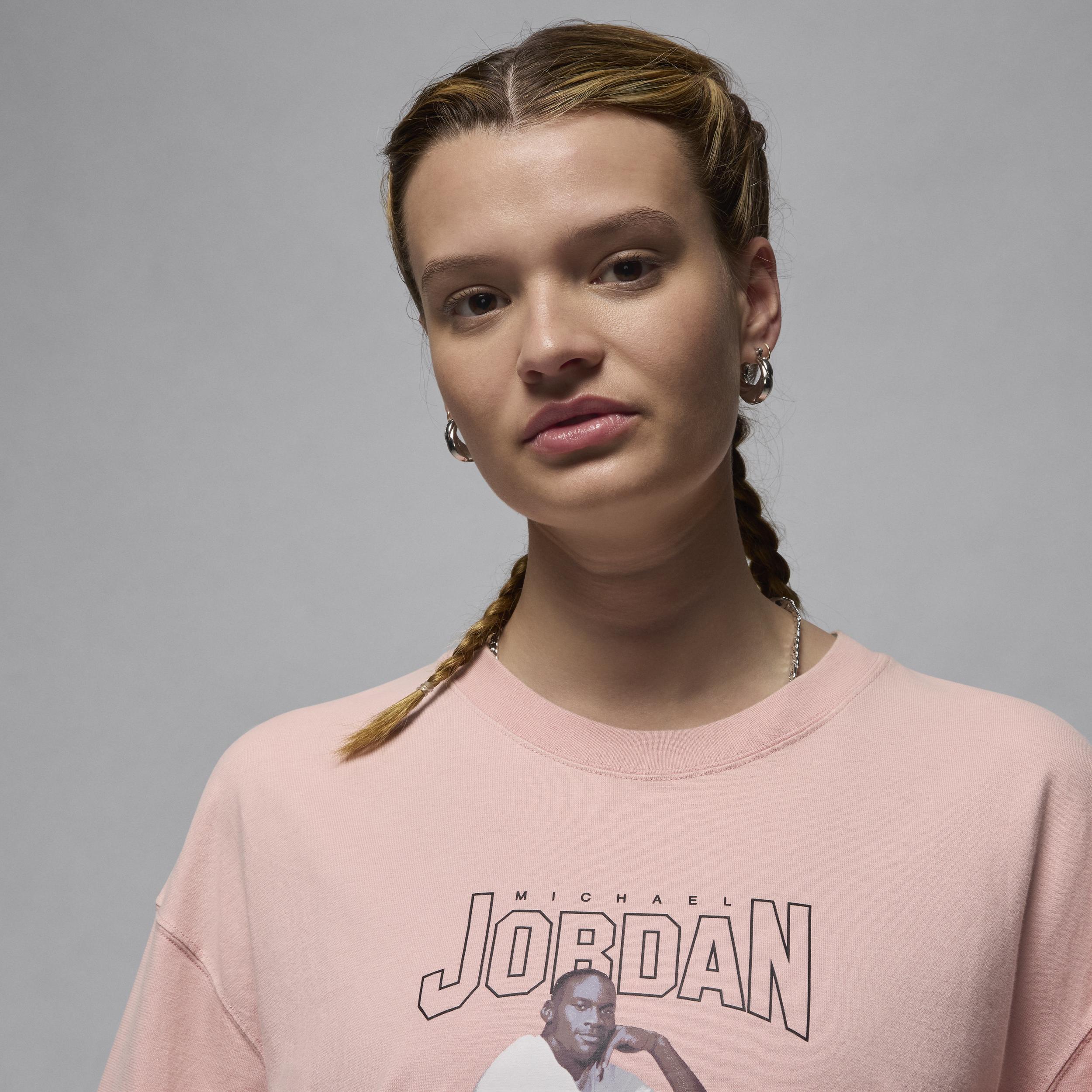 Jordan Womens Short-Sleeve Oversized Graphic T-Shirt Product Image