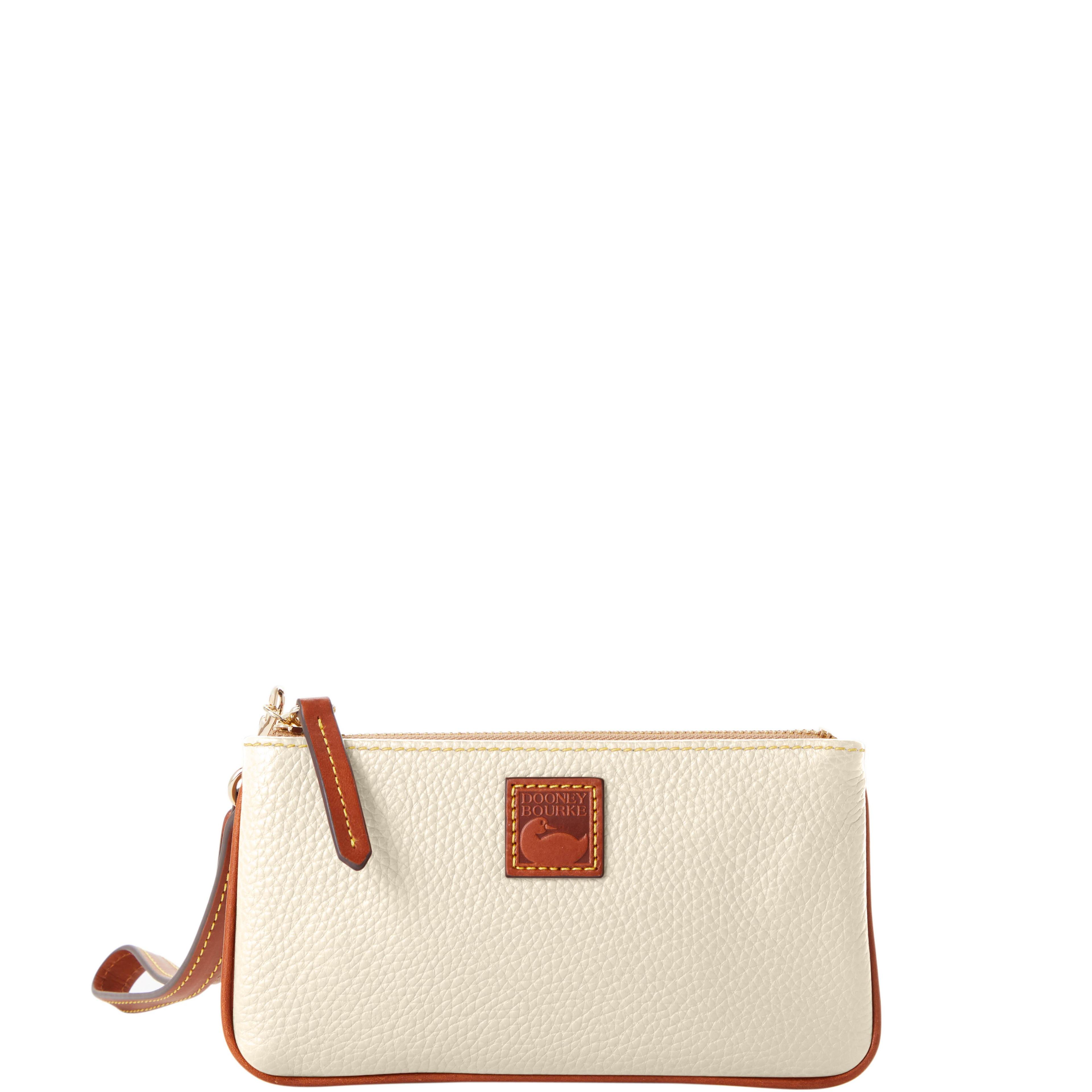 Dooney & Bourke Womens Pebble Grain Medium Leather Wristlet in Wine Product Image