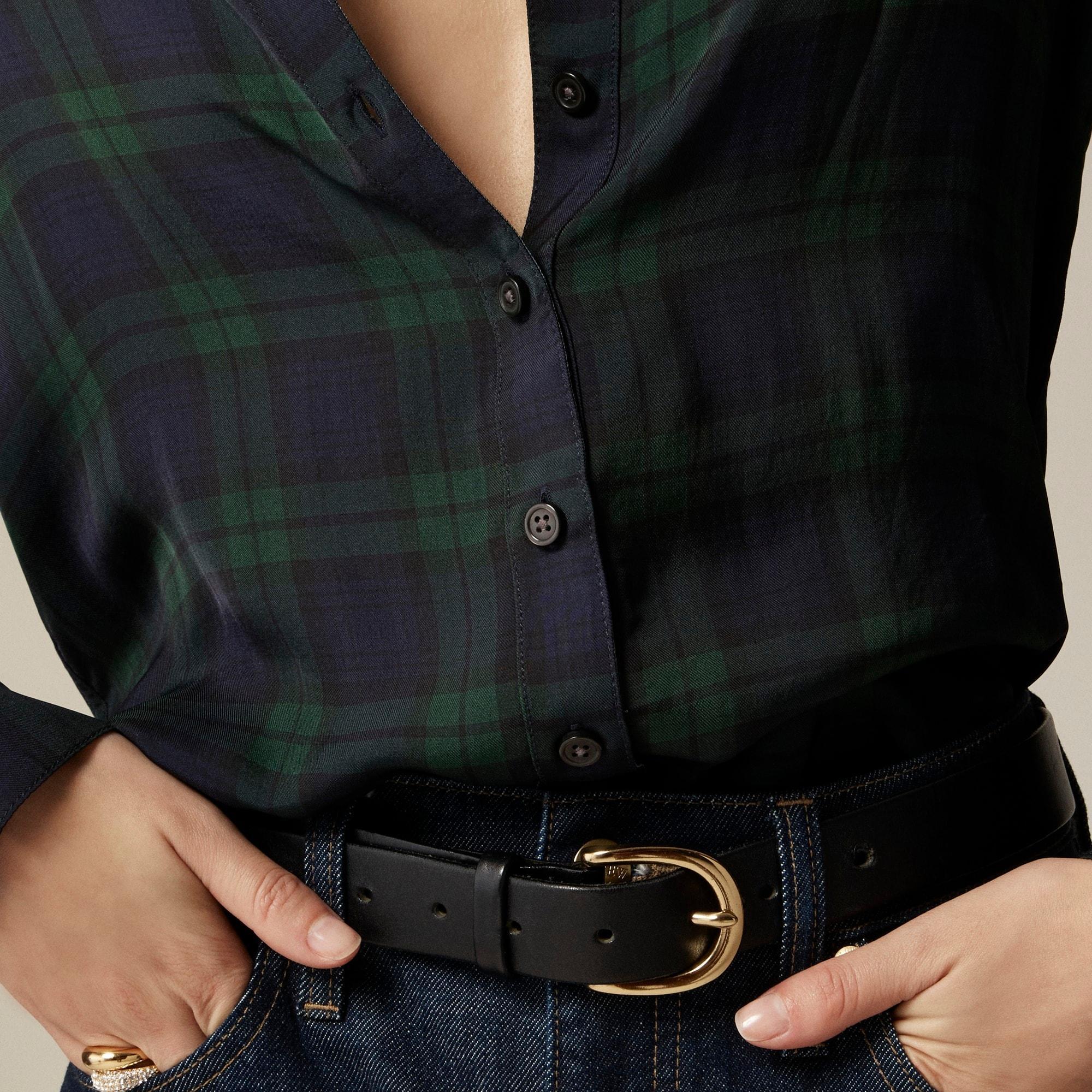 Drapey button-up shirt in Black Watch tartan Product Image