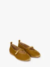 VELVET BALLERINAS WITH STRAP in yellow | JW Anderson US  Product Image
